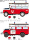 1:24 Italeri 3660 Land Rover Fire Truck Plastic Modelbouwpakket
