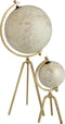 J-Line wereldbol Tripod - ijzer/kunststof - goud/wit - small