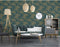 DUTCH WALLCOVERINGS Behang Tropical donkerblauw en goudkleurig