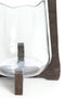 Light&living Windlicht Ø21,5x35 cm ANOSY glas helder+hout mat d bruin