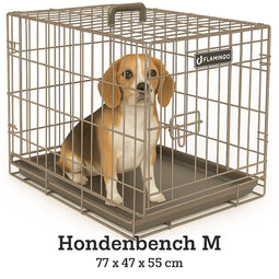 Flamingo Ebo M - Hondenbench Opvouwbaar - 77x47x55 cm Taupe