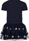 Le Chic SQUIDIE C302-7877 - Meisjes Jurkje - Bloem-print met tule - Maat 98