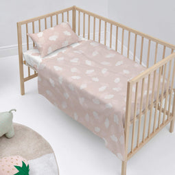 Happy Friday Sheet set 2 pieces Clouds pink 120x180 cm (Cot bed) Pink