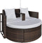 vidaXL - Tuinbed - met - parasol - poly - rattan - bruin