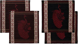DDDDD Combiset 2 theedoeken & 2 keukendoeken peacock black