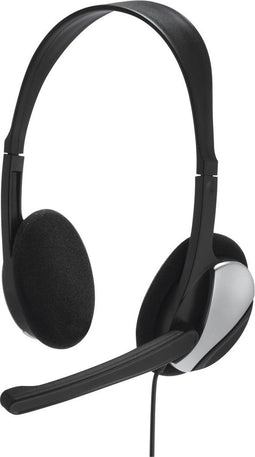 Hama Essential HS 200 - Stereo-Hoofdtelefoon - On-Ear met flexibele microfoonarm - Zwart/Zilver