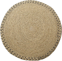 Tapijt DKD Home Decor 140 x 0,5 x 140 cm Natuurlijk Polyester Tweekleurig Tropisch