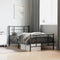 vidaXL - Bedframe - met - hoofd- - en - voeteneinde - metaal - zwart - 100x200 - cm