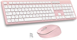 Wireless Keyboard and Mouse, Ergonomic Wireless Keyboard and Mouse, Spanish QWERTY, Full Size with N