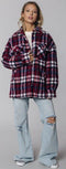 Colourful Rebel Stella Rebelle - Check Teddy Trucker Jas - Loose fit - Maat L