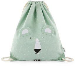 Trixie Zwemtas - Mr. Polar Bear - Gymtas voor kinderen - Waterafstotend - Turnzak met trekkoord - Voor jongens en meisjes - Groen - Ijsbeer