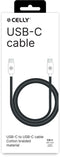 Celly USBCUSBCCOTTBK - Oplaadkabel - 1,5 meter - Snel laden 100W - Zwart