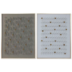 Schilderij Home ESPRIT Groen Grijs Abstract Stads 90 x 3,5 x 120 cm (2 Stuks)
