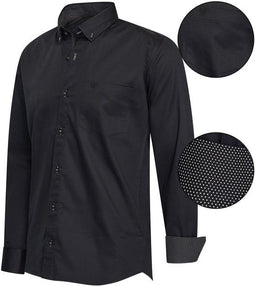 Cappuccino Italia - Heren Overhemden Regular Fit Overhemd Black - Zwart - Maat 3XL