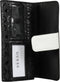 Guess Chic Shine Slg File Clutch - Overslagportemonnee - Druksluiting - Wit/Zwart
