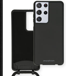 iMoshion Hoesje Geschikt voor Samsung Galaxy S21 Ultra Hoesje Met Koord - iMoshion Color Backcover met afneembaar koord - Zwart