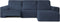 Hoes voor chaise longue met korte armleuning rechts Eysa ROC Blauw 120 x 120 x 360 cm