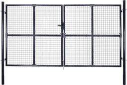 vidaXL - Gaaspoort - 289x175 - cm - gegalvaniseerd - staal - grijs