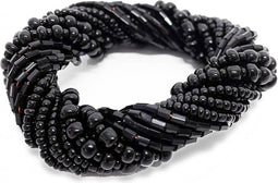 De Beaded Servetring - Zwart - Set van 4