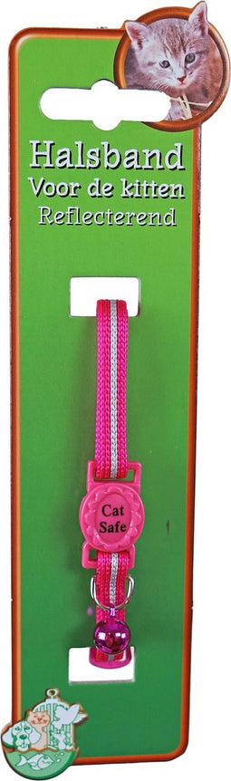 De Boon - Kittenhalsband - Neon Roze - Reflecterend - 1 stuk