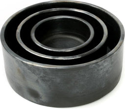 De Burned Cilinder Kom - Zwart - Set van 3