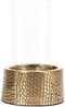 De Croco Kaarsenhouder met Glas - Messing - M