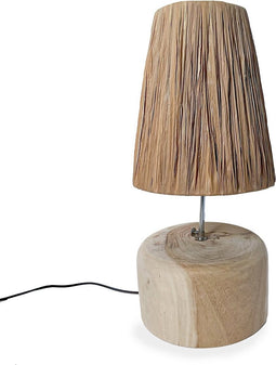 De Grass Teak Wood Tafellamp - Naturel