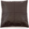 De leren kussenhoes met vier panelen - Choco - 40x40
