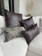 De leren kussenhoes met vier panelen - Choco - 40x40