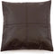 De leren kussenhoes met vier panelen - Choco - 40x40