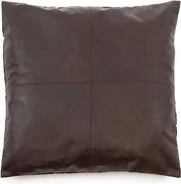 De leren kussenhoes met vier panelen - Choco - 60x60