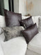 De leren kussenhoes met vier panelen - Choco - 60x60
