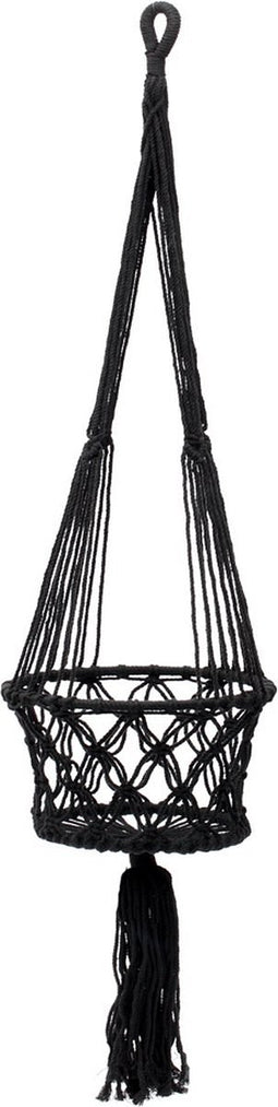 De Macrame Planthanger - Zwart - L