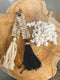 De Macrame Visgraat Sleutelhanger - Creme