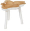 De organic bijzettafel - naturel-wit - teak hout - 45x45x40 cm