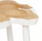 De organic bijzettafel - naturel-wit - teak hout - 45x45x40 cm