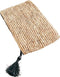 De Raffia Clutch met ritssluiting - Naturel Zwart - L