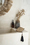 De Raffia Clutch met ritssluiting - Naturel Zwart - L