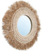 De Raffia Cowrie Spiegel - Naturel Wit