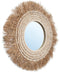 De Raffia Cowrie Spiegel - Naturel Wit