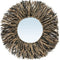 De Raffia Fringe Spiegel - Naturel Zwart - S