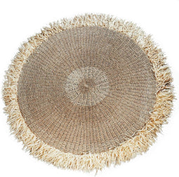 De Raffia Fringed Tapijt - Naturel - 150