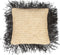 De Raffia Kussenhoes Vierkant - Naturel Zwart - 40x40