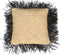 De Raffia Kussenhoes Vierkant - Naturel Zwart - 40x40