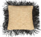 De Raffia Kussenhoes Vierkant - Naturel Zwart - 40x40