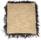 De Raffia Kussenhoes Vierkant - Naturel Zwart - 60x60