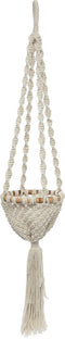 De Twisted Macrame Planthanger - Naturel Wit - M