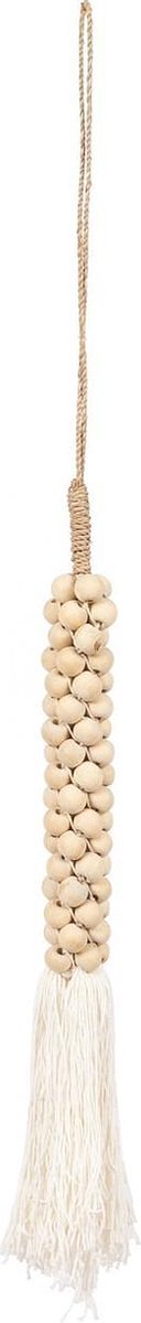 De Wooden Beads met Katoen Hangdecoratie - Wit