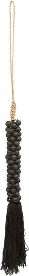 De Wooden Beads met Katoen Hangdecoratie - Zwart
