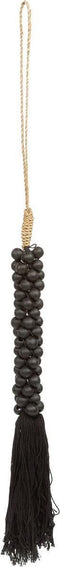 De Wooden Beads met Katoen Hangdecoratie - Zwart